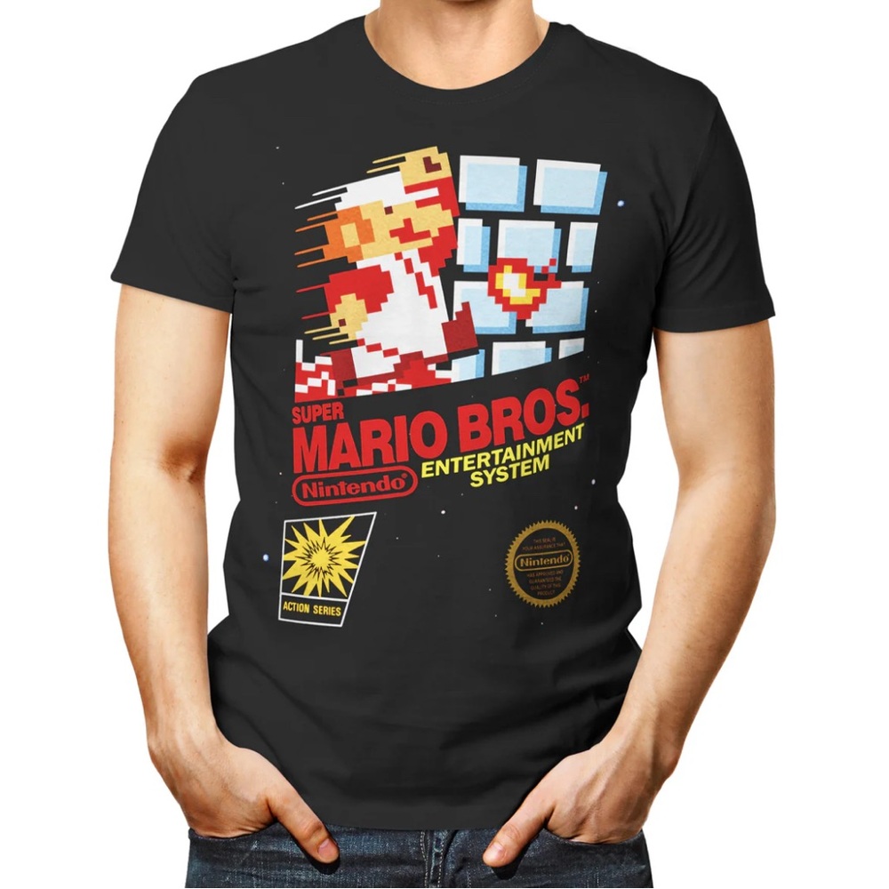 Nintendo Super Mario Bros. Black Graphic Tee - Short Sleeve